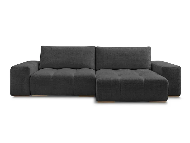 Ecksofa BOBOCHIC ANAKIN Stoff mit Textur schwarz