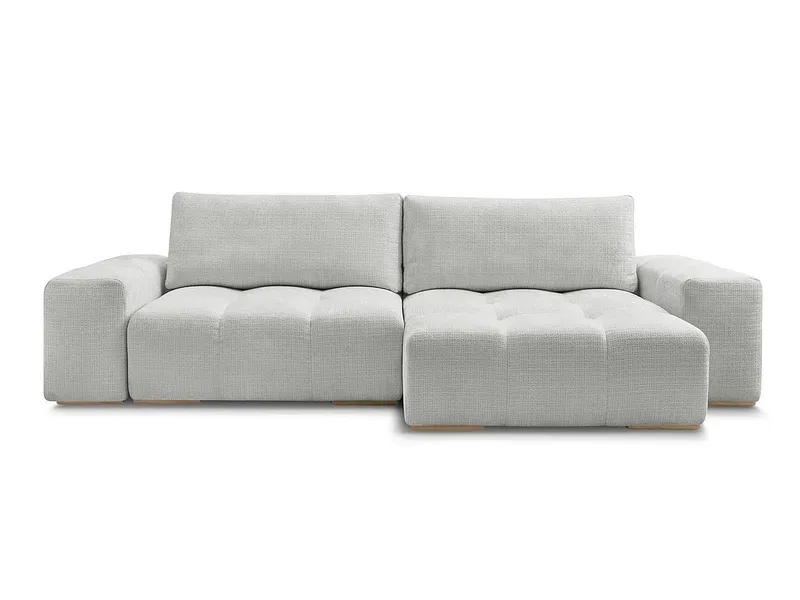 Ecksofa BOBOCHIC ANAKIN Stoff mit Textur hellgrau