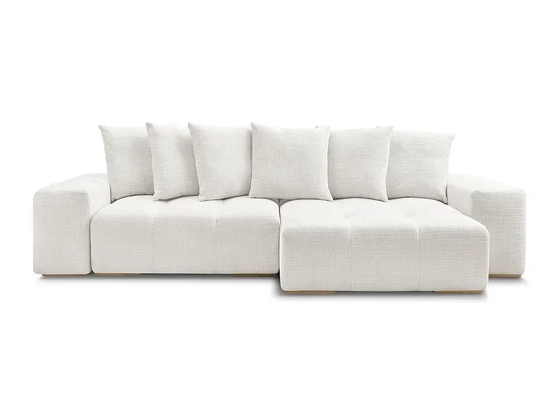 Ecksofa BOBOCHIC ANAKIN Stoff mit Textur weiss