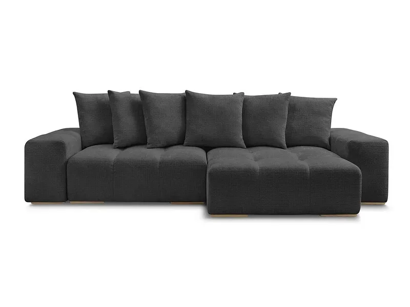 Ecksofa BOBOCHIC ANAKIN Stoff mit Textur schwarz