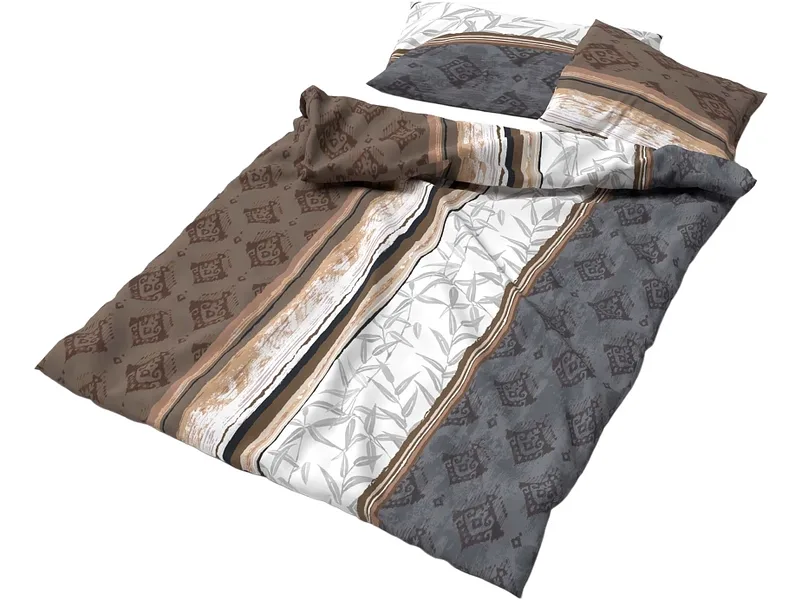 Lotus Bettwaren - Lotus Bettwäsche Satin Sabri, Sabri Satin Bettwäsche, 160 x 210 cm, Braun