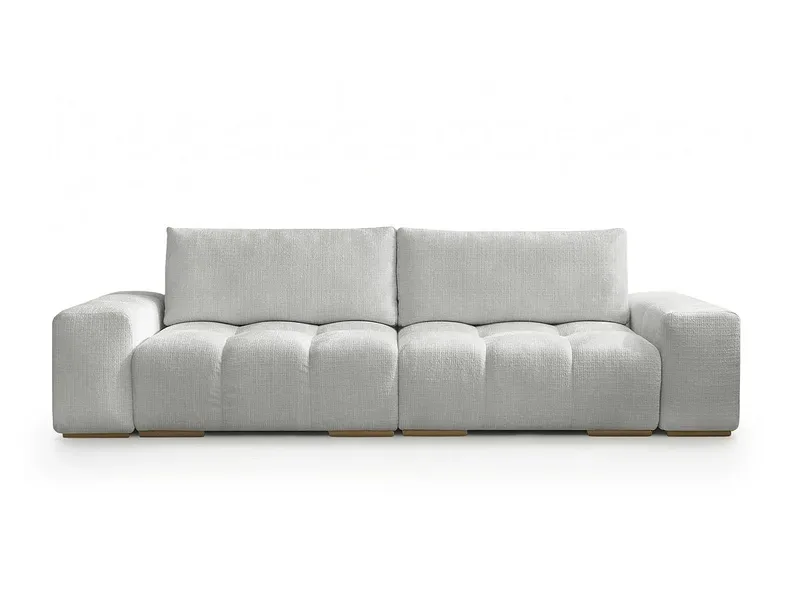 3er Sofa BOBOCHIC ANAKIN Stoff mit Textur hellgrau