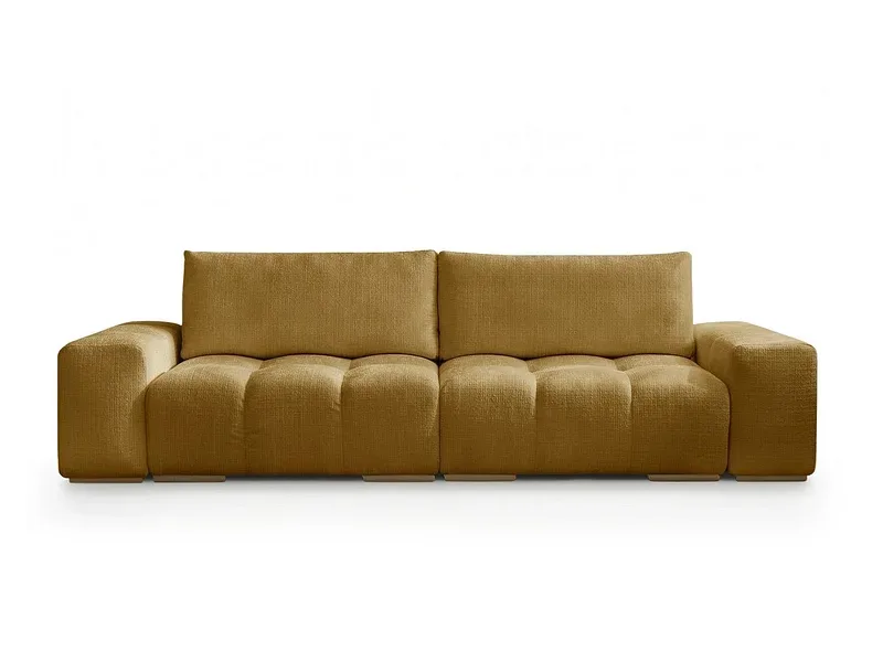3er Sofa BOBOCHIC ANAKIN Stoff mit Textur gelb