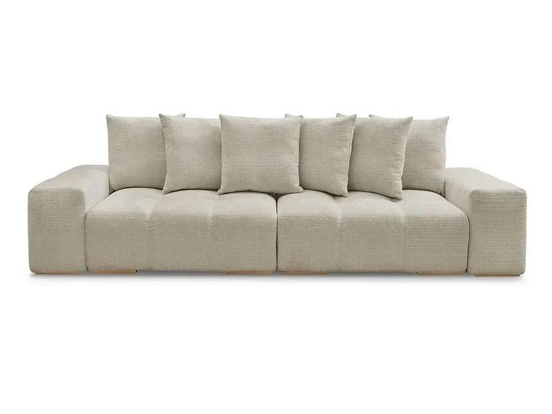3er Sofa BOBOCHIC ANAKIN Stoff mit Textur beige