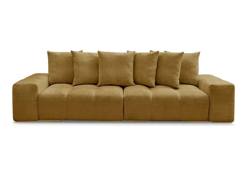 3er Sofa BOBOCHIC ANAKIN Stoff mit Textur gelb