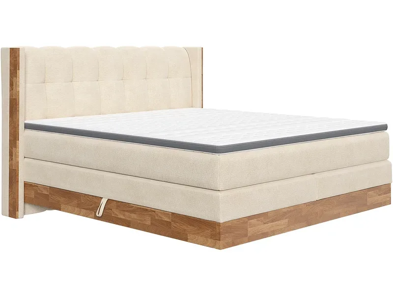 Boxspringbett MATTERHORN beige 160x200cm halbfest