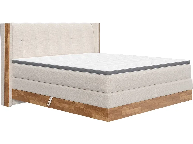 Boxspringbett MATTERHORN beige 160x200cm halbfest / fest