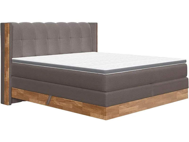 Boxspringbett MATTERHORN dunkelgrau 180x200cm flexibel / fest