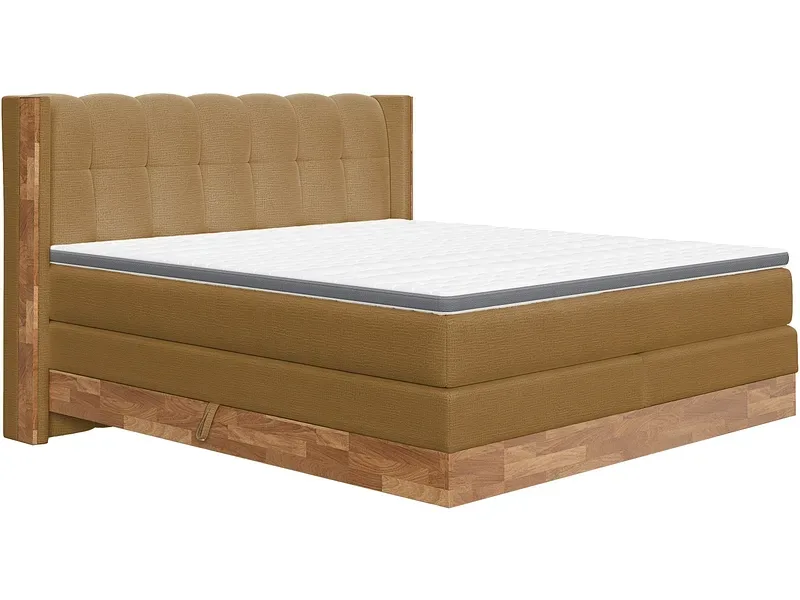 Boxspringbett MATTERHORN braun 200x200cm flexibel / fest