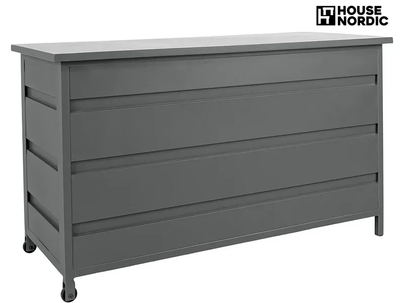 HOUSE NORDIC Gartentruhe CASSIS aluminium grau