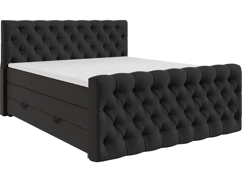Boxspringbett KINGDOM anthrazit 180x200cm halbfest