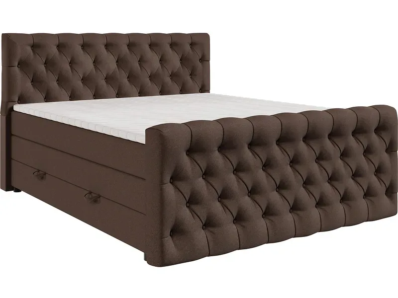 Boxspringbett KINGDOM braun 180x200cm halbfest