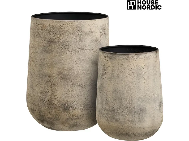Set mit 2 Vasen HOU 35x48x35cm beige