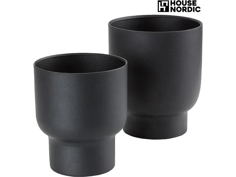 Set 2 Töpfen FULDA 16x19x16cm schwarz