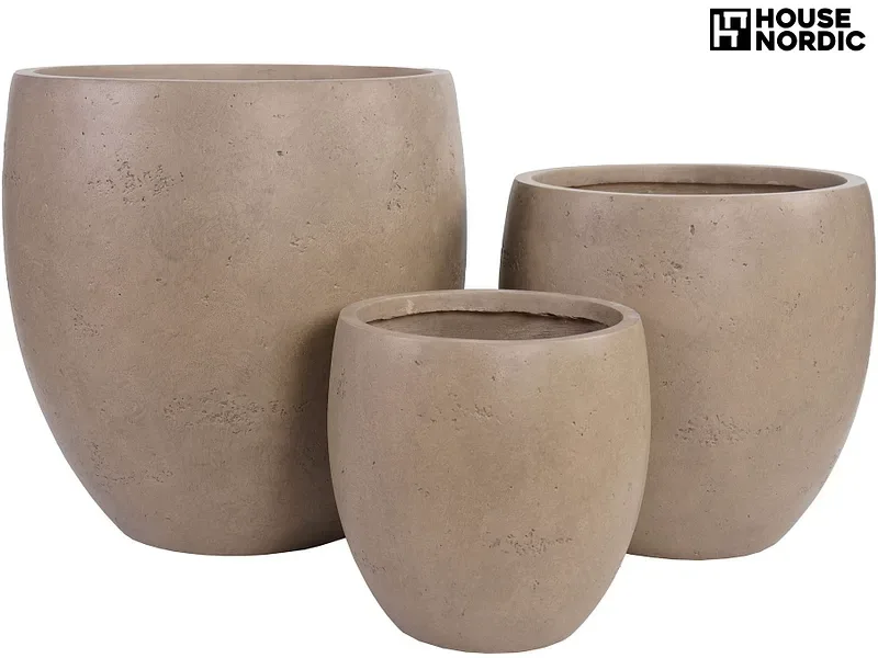 Set mit Übertöpfen BECKLEY 54x54x54cm braun