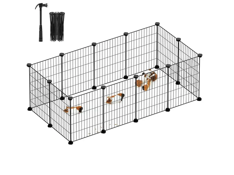 Tiergehege SONGMICS Edelstahl schwarz