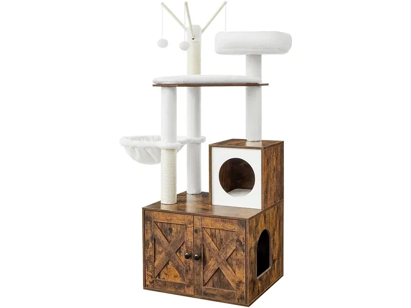 Katzenbaum FEANDREA Spanplatte vintage braun