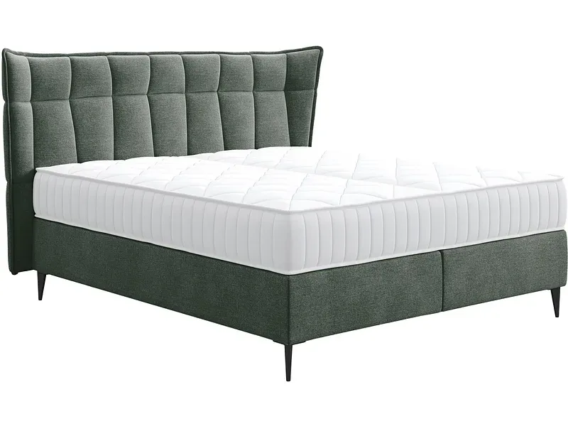 Boxspringbett PALACE grün 160x200cm halbfest / fest