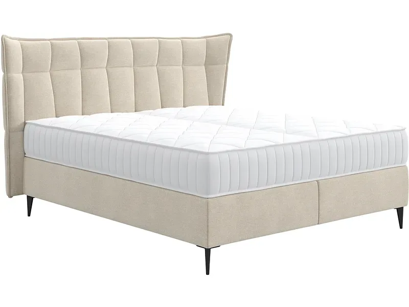 Boxspringbett PALACE beige 200x200cm halbfest