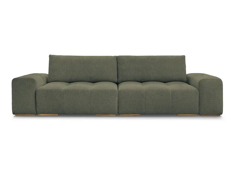 3er Sofa BOBOCHIC ANAKIN Boucle-Stoff grün