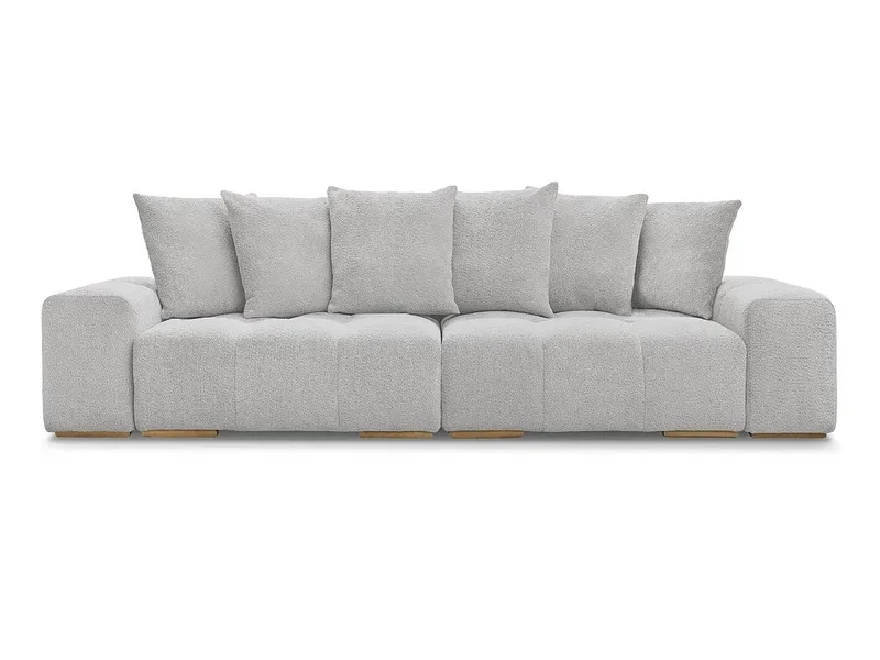 3er Sofa BOBOCHIC ANAKIN Boucle-Stoff hellgrau