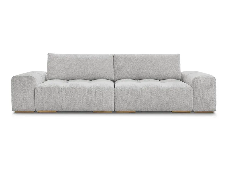 3er Sofa BOBOCHIC ANAKIN Boucle-Stoff hellgrau