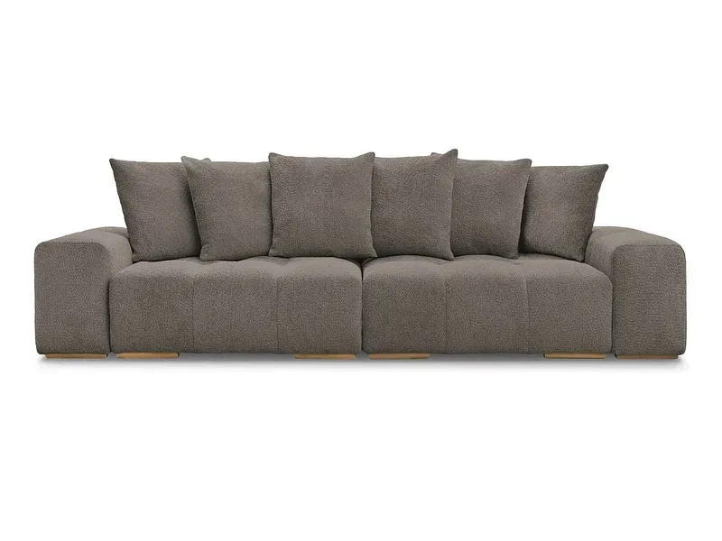 3er Sofa BOBOCHIC ANAKIN Boucle-Stoff rotbraun