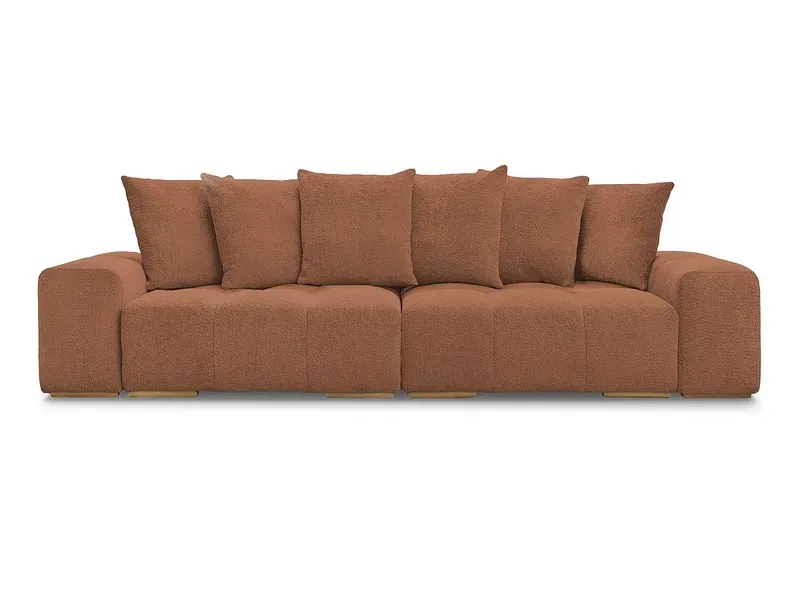 3er Sofa BOBOCHIC ANAKIN Boucle-Stoff orange