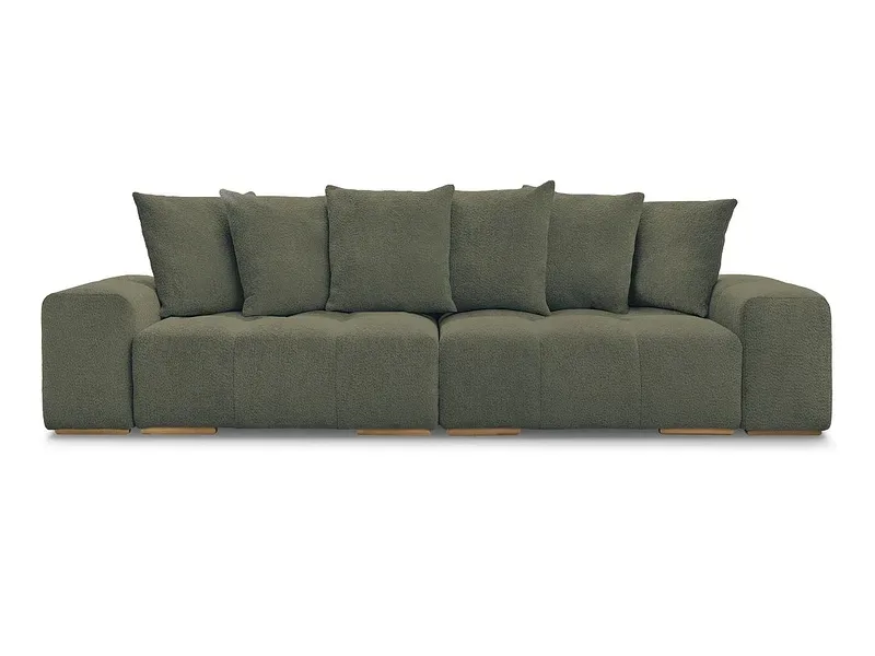 3er Sofa BOBOCHIC ANAKIN Boucle-Stoff grün