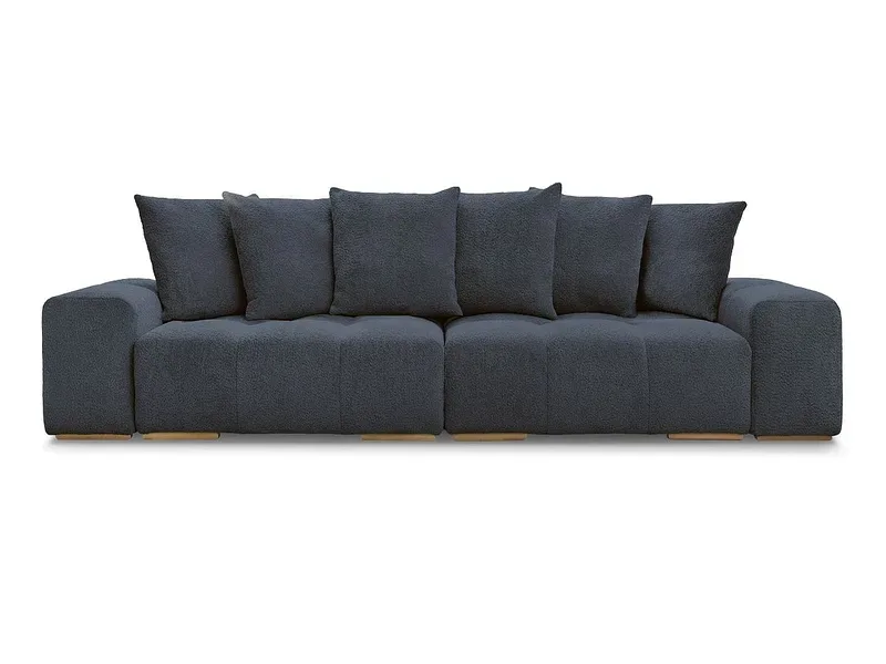 3er Sofa BOBOCHIC ANAKIN Boucle-Stoff dunkelblau