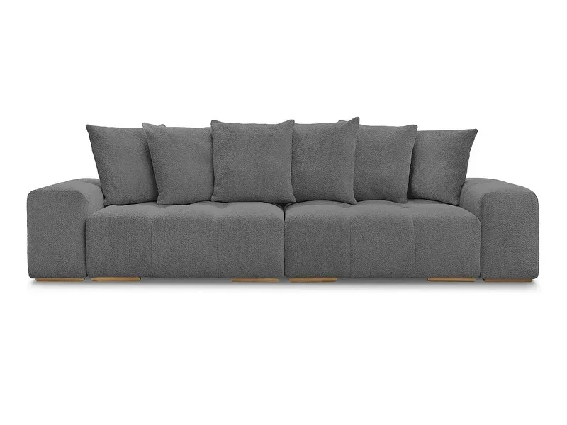 3er Sofa BOBOCHIC ANAKIN Boucle-Stoff dunkelgrau