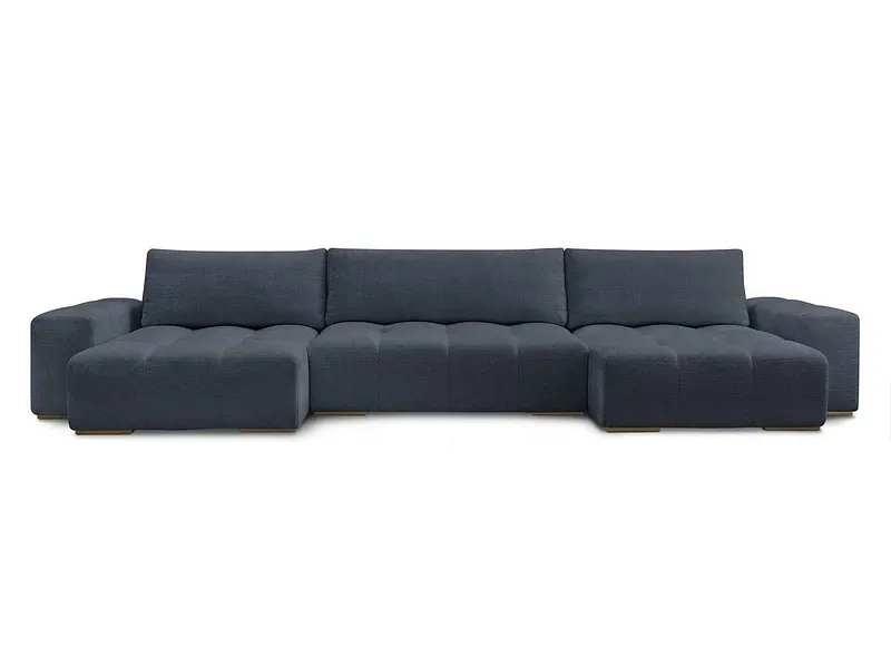 Wohnlandschaft BOBOCHIC ANAKIN Stoff mit Textur dunkelblau