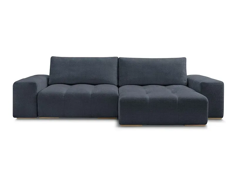 Ecksofa BOBOCHIC ANAKIN Stoff mit Textur dunkelblau