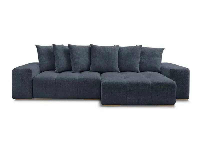 Ecksofa BOBOCHIC ANAKIN Stoff mit Textur dunkelblau
