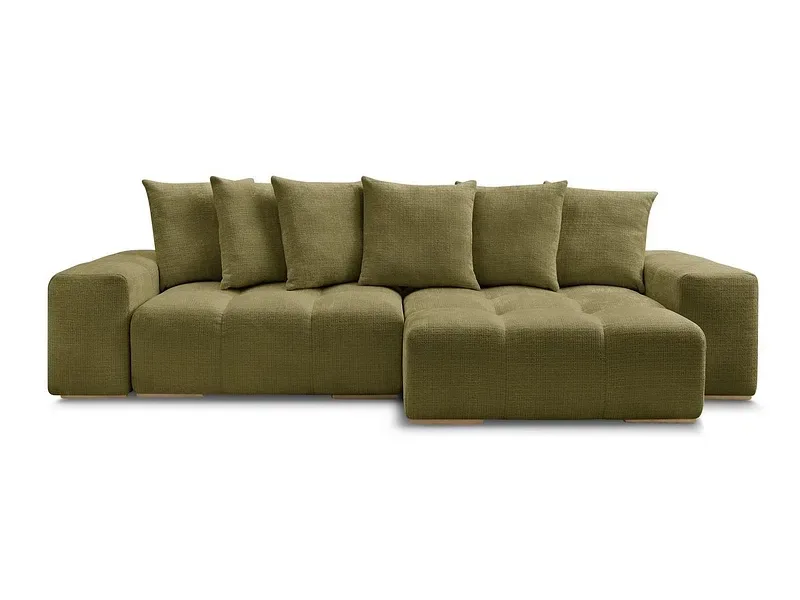 Ecksofa BOBOCHIC ANAKIN Stoff mit Textur grün