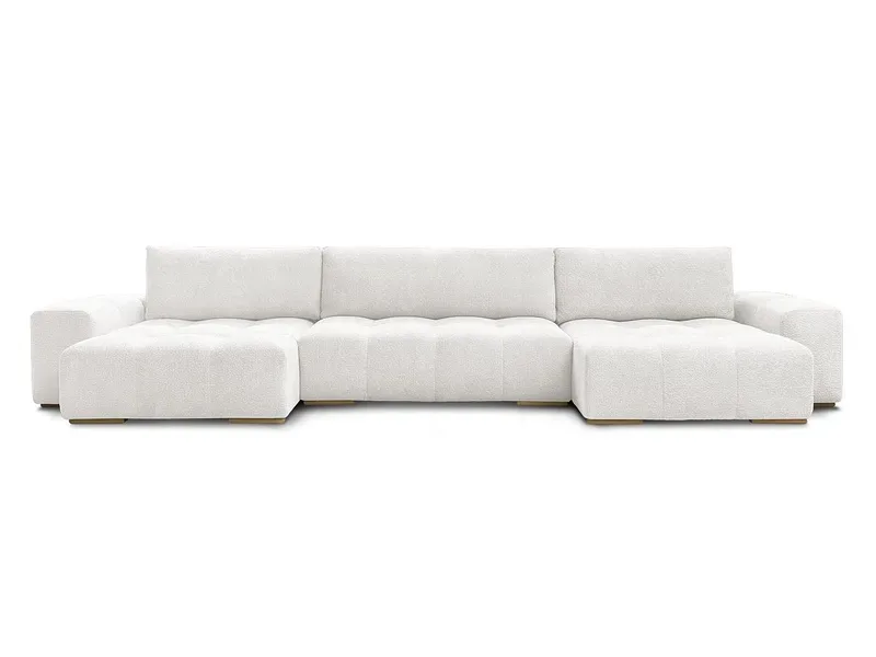 Wohnlandschaft BOBOCHIC ANAKIN Boucle-Stoff weiss