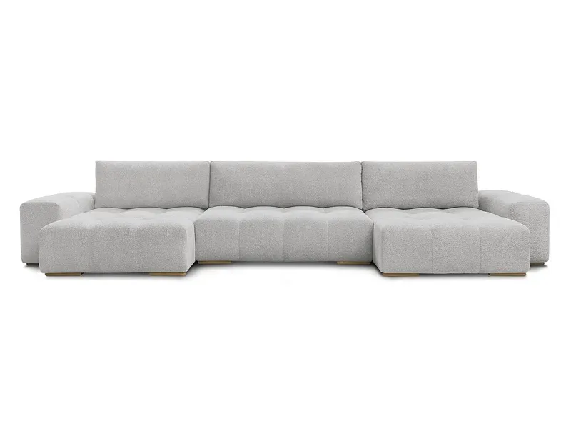 Wohnlandschaft BOBOCHIC ANAKIN Boucle-Stoff hellgrau