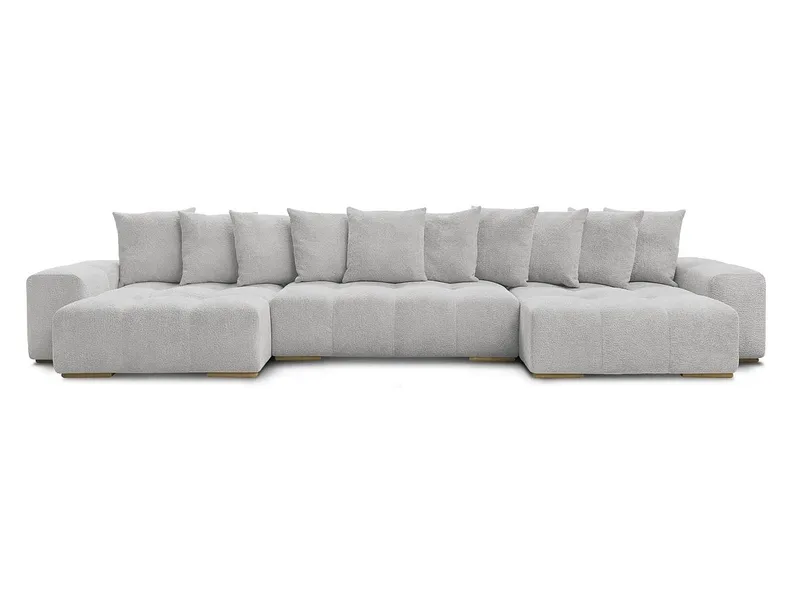 Wohnlandschaft BOBOCHIC ANAKIN Boucle-Stoff hellgrau