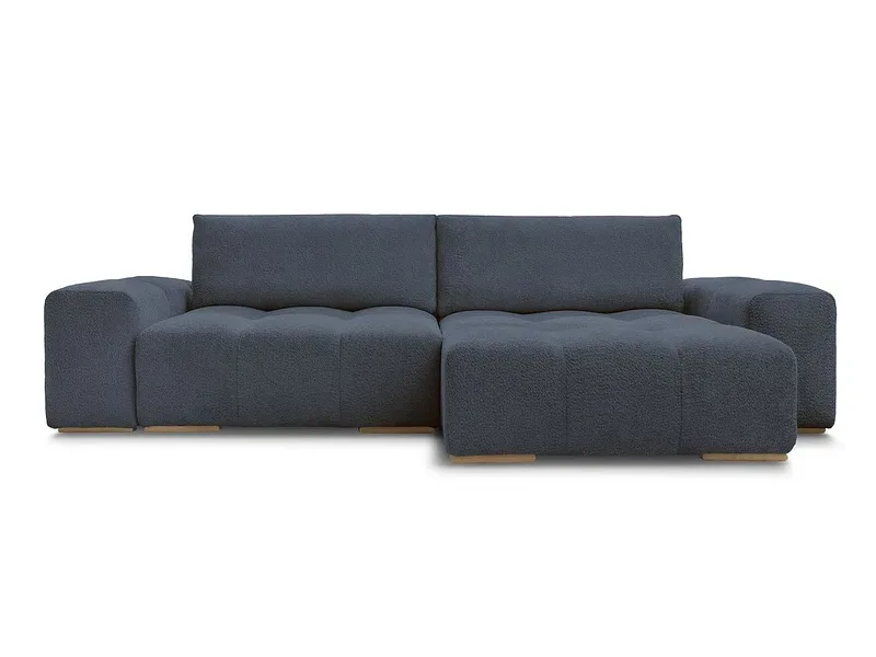 Ecksofa BOBOCHIC ANAKIN Boucle-Stoff dunkelblau