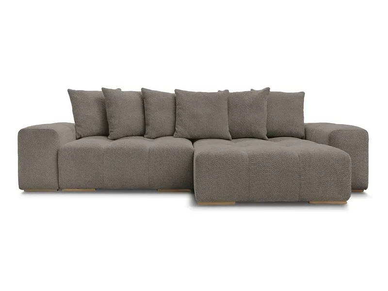 Ecksofa BOBOCHIC ANAKIN Boucle-Stoff rotbraun