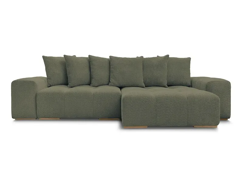 Ecksofa BOBOCHIC ANAKIN Boucle-Stoff grün