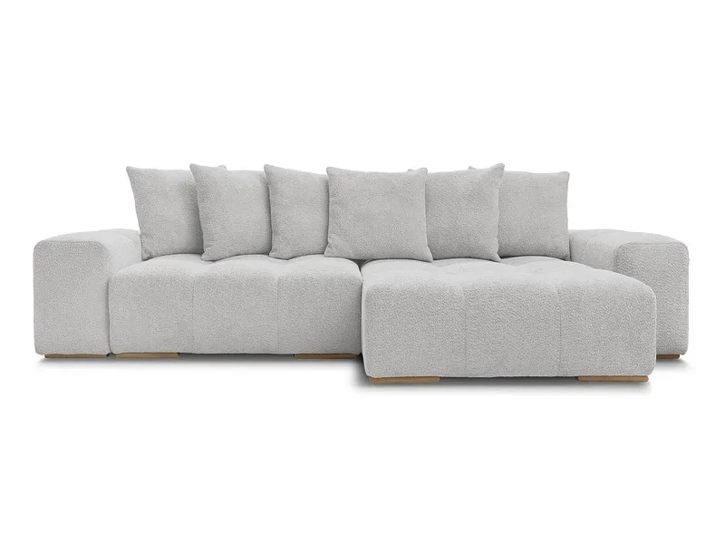 Ecksofa BOBOCHIC ANAKIN Boucle-Stoff hellgrau