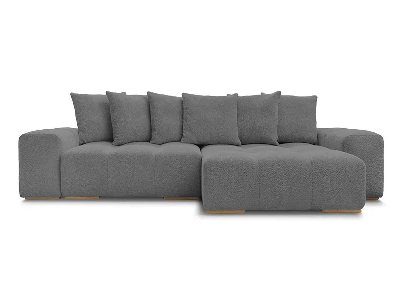 Ecksofa BOBOCHIC ANAKIN Boucle-Stoff dunkelgrau