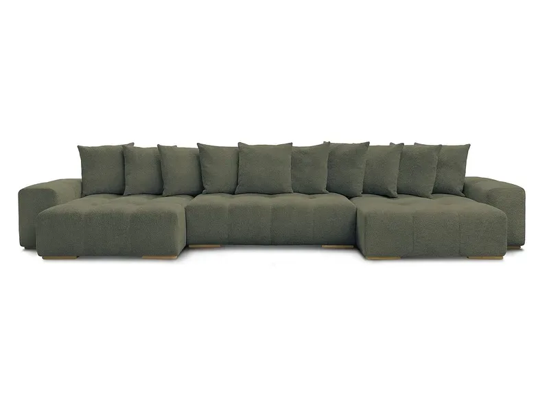 Wohnlandschaft BOBOCHIC ANAKIN Boucle-Stoff grün