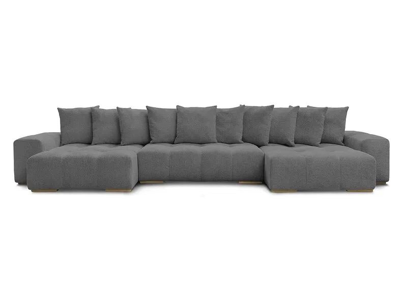 Wohnlandschaft BOBOCHIC ANAKIN Boucle-Stoff dunkelgrau