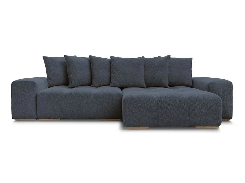 Ecksofa BOBOCHIC ANAKIN Boucle-Stoff dunkelblau