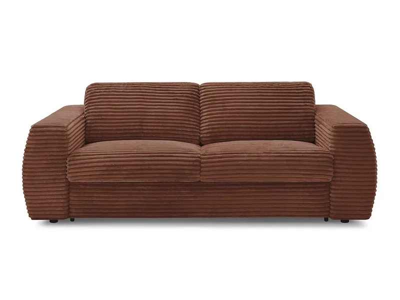 3er Sofa BOBOCHIC HUGO Boucle-Stoff orange