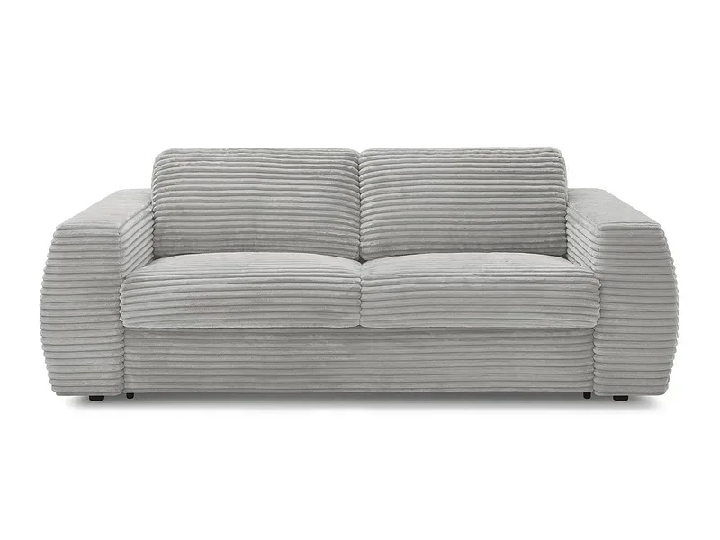 3er Sofa BOBOCHIC HUGO Boucle-Stoff hellgrau