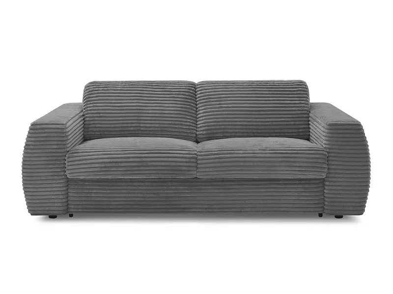 3er Sofa BOBOCHIC HUGO Boucle-Stoff dunkelgrau