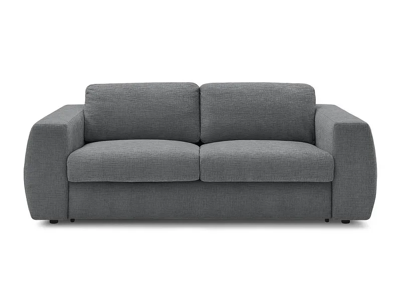 3er Sofa BOBOCHIC HUGO Stoff mit Textur dunkelgrau